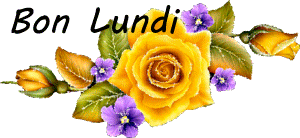 Gif animé Bon lundi roses jaunes